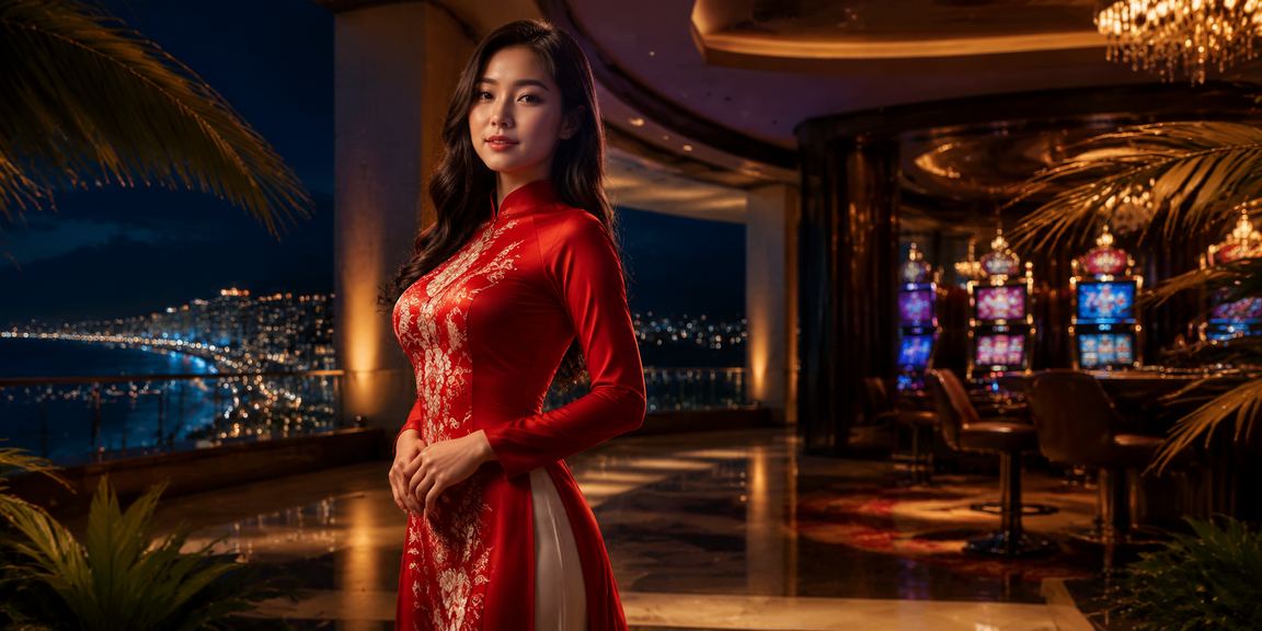Người dùng tại Nha Trang trải nghiệm casino trực tuyến trên điện thoại với trang phục áo dài truyền thống